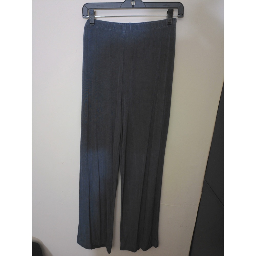 Citiknits Pants Women S Gray VTG Inspo Ribbed Knit Wide Leg Elastic Waist 1468
